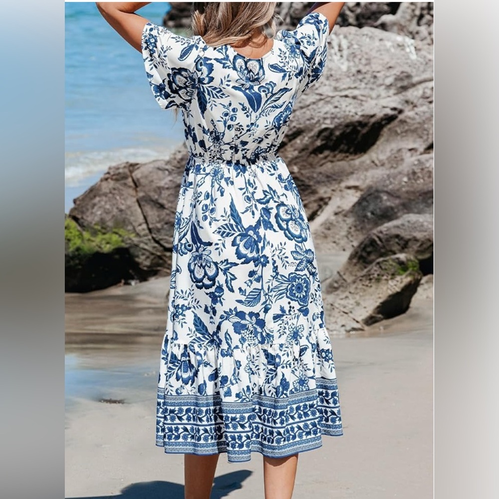 Mlle Gabrielle Blue and White Floral 2 piece